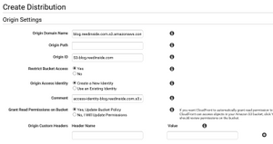 Create CloudFront distribution