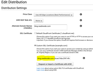 Cloudfront SSL Certificate